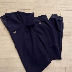 Navy Blue Figs Scrubs Set - Size Medium